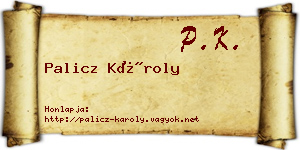 Palicz Károly névjegykártya