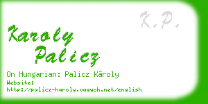 karoly palicz business card